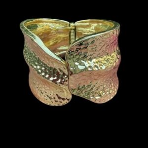 IMAN cn Textured Gold Cuff Bracelet